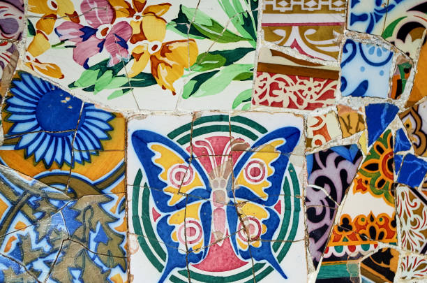 istock Broken tiles mosaic. Barcelona, Gaudi 1307957971