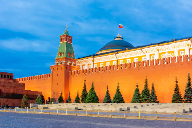 istock Red square with Senate palace at night, Moscow, Russia 1307959385