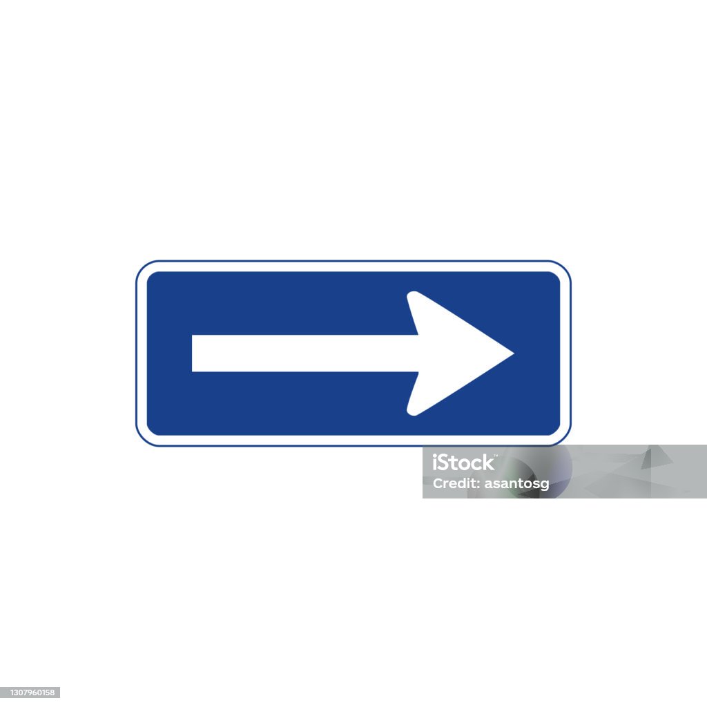 Sinal Retangular Rectangular Traffic Signal In Blue And White Isolated On White ...