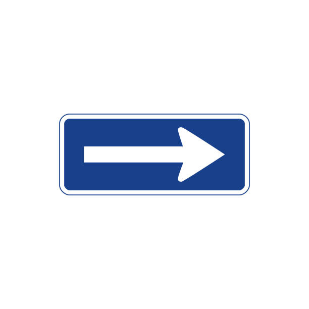 Rectangular Rd Sign Blue 80+ One Way Street Square Blue Road Sign Isolated Stock Photos ...