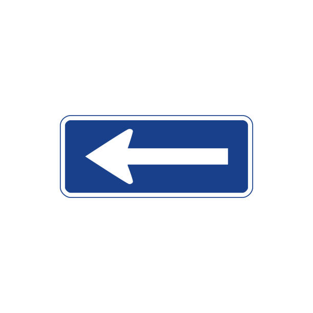 Rectangular Rd Sign Blue 80+ One Way Street Square Blue Road Sign Isolated Stock Photos ...