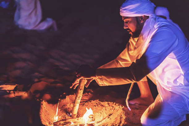 istock Arabs camping at a desert safari camp 1307962849