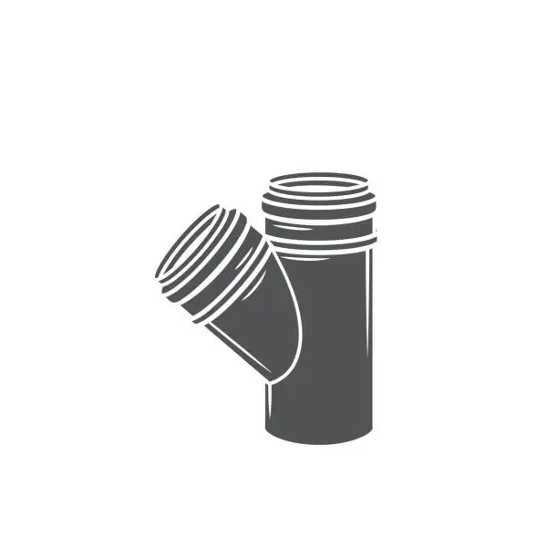 Vector illustration of Plumber pipe glyph icon