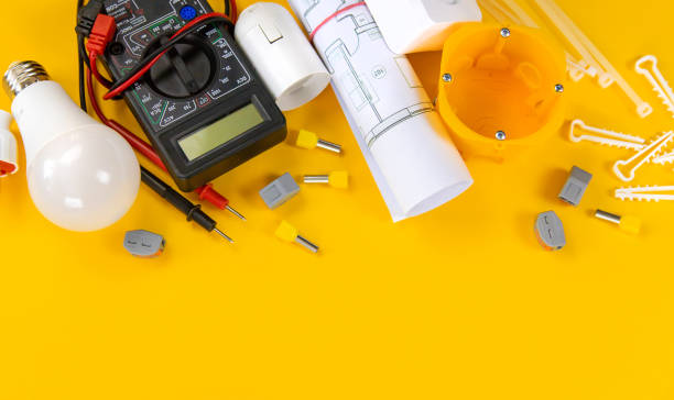 istock electrical tools for repairing electricians in the house. Selective focus. 1307967627