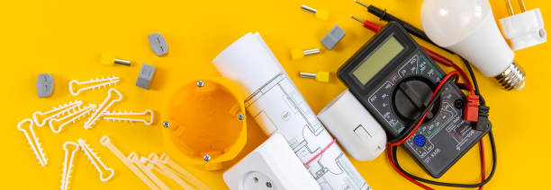 istock electrical tools for repairing electricians in the house. Selective focus. 1307967639