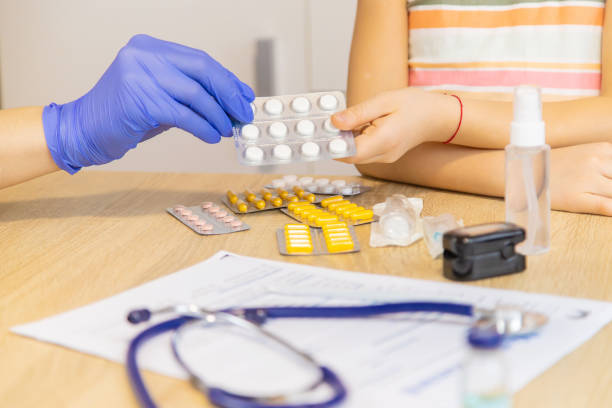 istock Injection vaccine against virus, injecting child. Selective focus 1307967654