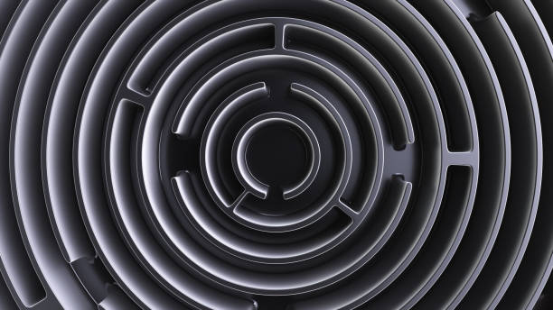 istock Circular maze. Aerial view. Decorative background. 1307967810