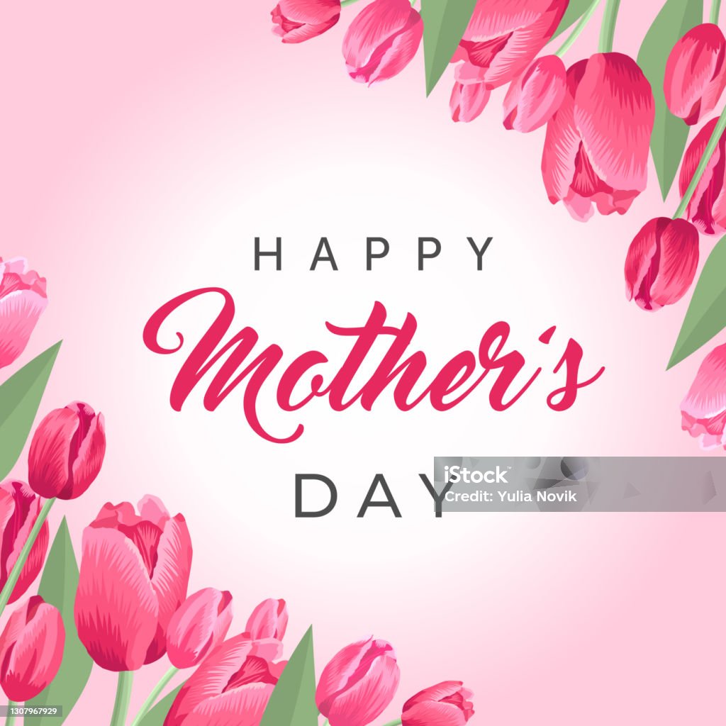 Happy Mothers Day Square Banner Vector Greeting Card For Social ...