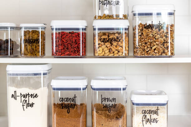 istock Baking ingredients in an organized kitchen pantry 1307977187
