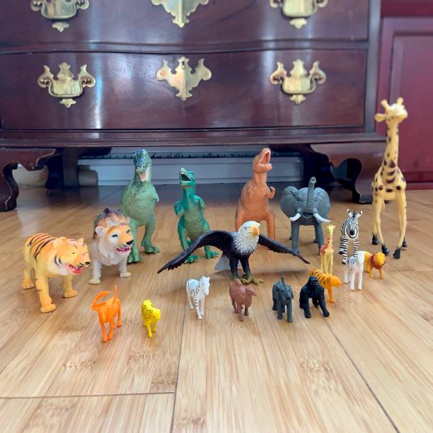 istock Toy Wild Animals on the Floor 1307981299