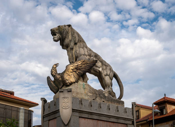Astorga, Spain, July 2020 - Monument to the Heroes in the city of Astorga, Spain