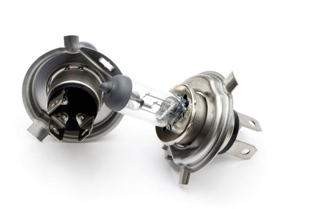 istock Halogen auto lamp, bulb isolated on a white background. Halogen headligths. Car lamp 1307999373