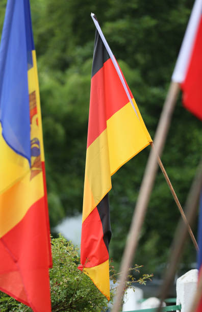istock German flag hung during the state ceremony 1308006006