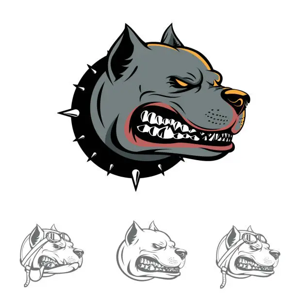 Vector illustration of Pitbull Dog head symbol