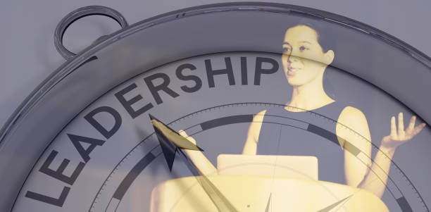 istock Composite image of compass pointing to leadership 1308018051