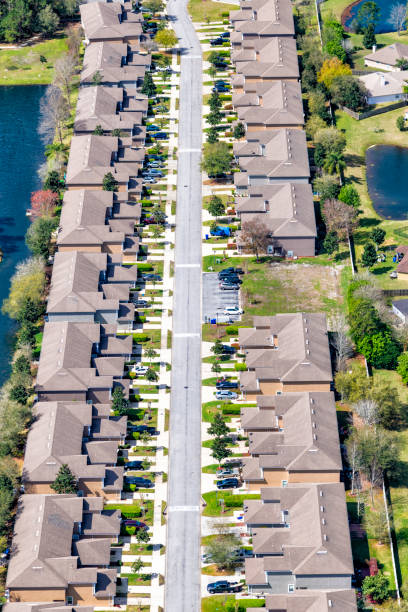 istock Affluent Suburban Community Aerial 1308019509