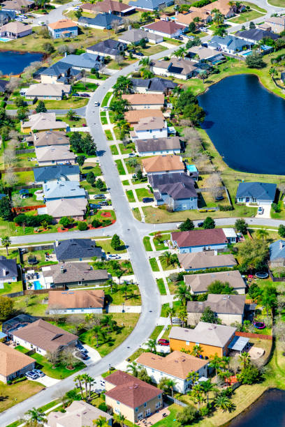 istock Affluent Suburban Community Aerial 1308019513