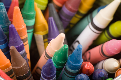 colorful Crayon close up shot