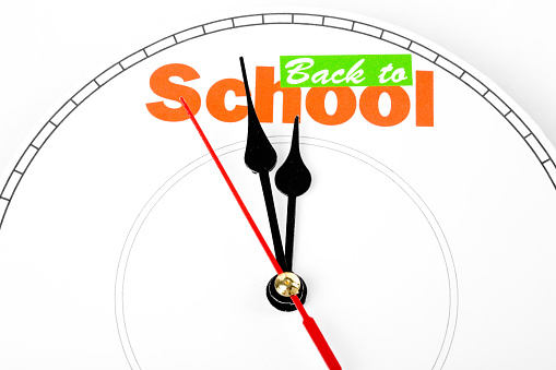 clock face, concept of back to school