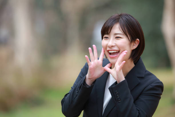 istock Female employees cheering 1308026850
