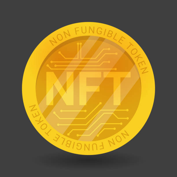 istock gold coin NFT non fungible token isolated on black background. 1308030074