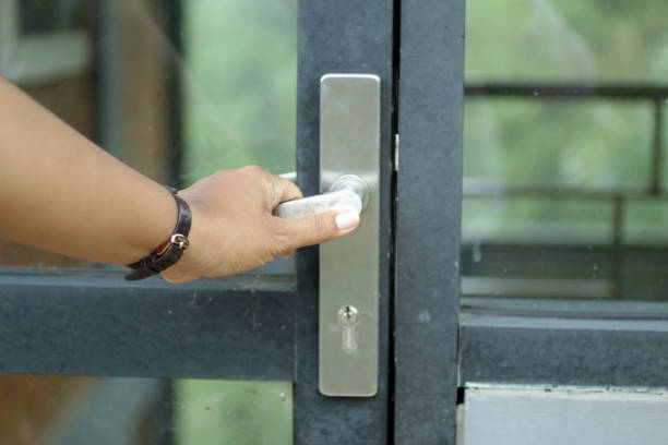 istock Person entering the door. 1308034003