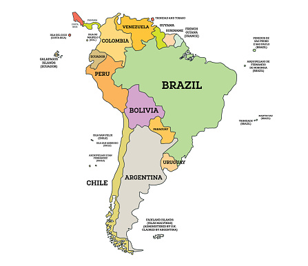 South America Political Map Stock Illustration - Download Image Now ...