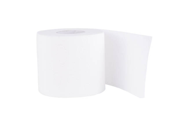 istock Toilet paper roll isolated on white background close up 1308034829