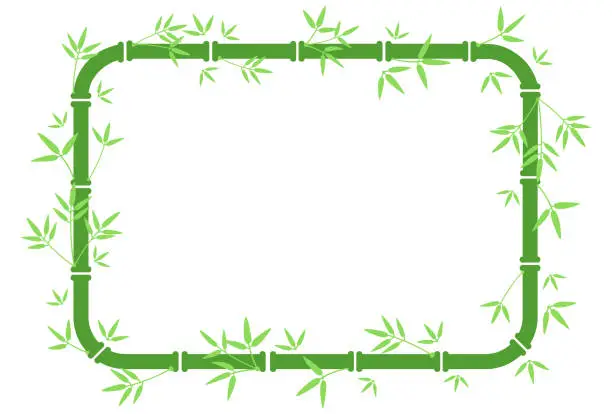 Vector illustration of Illustration of bamboo decorative frame