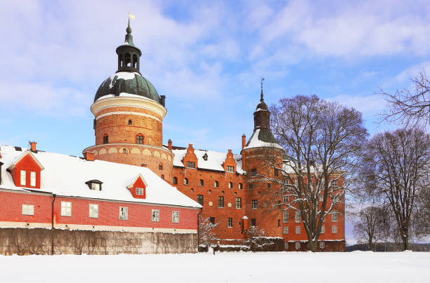 Gripsholm castle View of the 16th century Gripsholm castle located in trhe Swedish province of Sodermanland. mariefred stock pictures, royalty-free photos & images