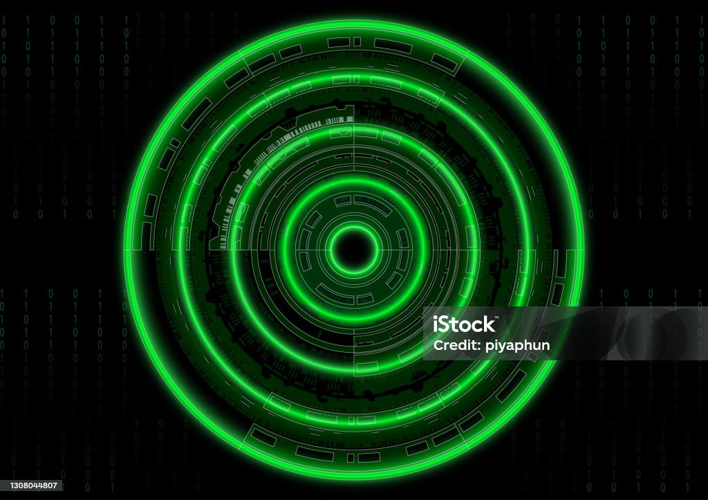 00000001 Binary Code Assigns 0 1 Number System System With Circle Graphics ...