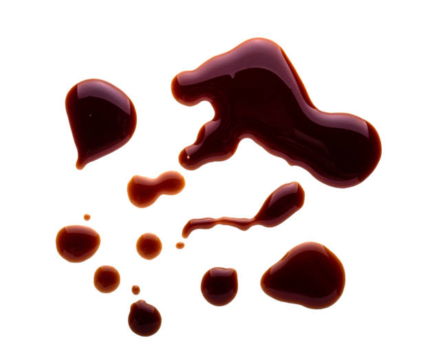 istock Delicious soy sauce isolated on white background, top view 1308045571