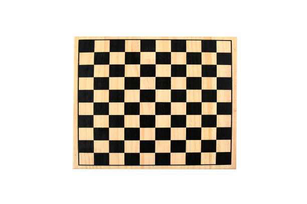 istock Object, top view nature wooden checker board game on white background isolated and clipping path. 1308050247