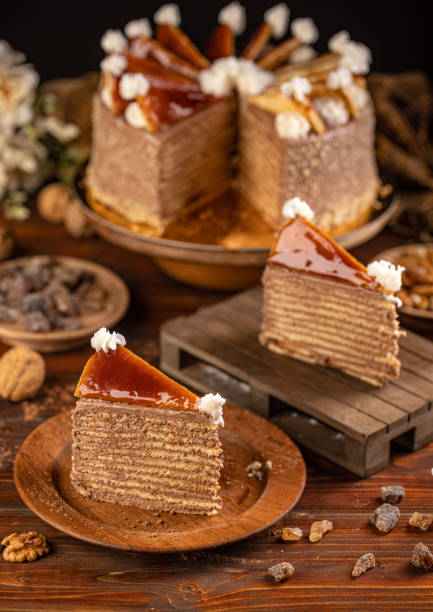 istock Two pieces of chocolate cake 1308051662