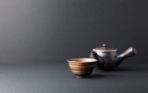 istock Traditional, handcrafted ceramic on dark background. Soft focus. Copy space. 1308052054