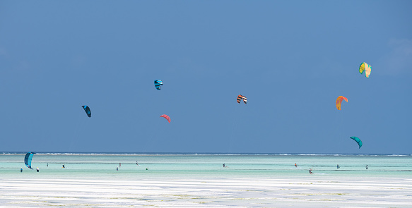 Kite Surfer and Instructors on Zanzibar, Tanzania, Africa. Nikon z7ii. Converted from RAW.