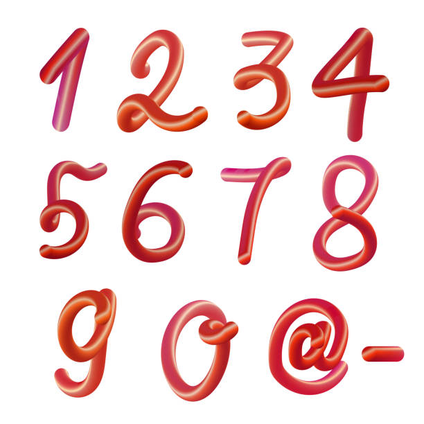 istock Volumetric 3D numbers from one to ten. Set of vector numbers. Vector illustration. 1308057854