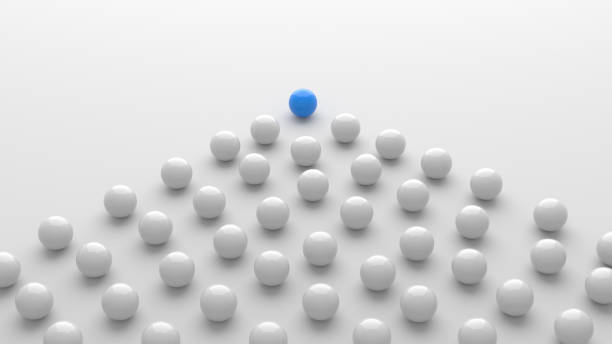 istock Leadership concept, blue leader ball leading white balls, on white background 1308063444