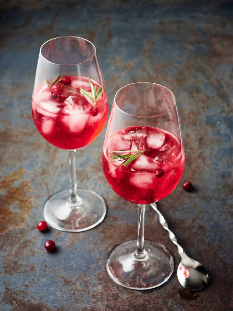 istock Cranberry rosemary spritzer drink. 1308063523