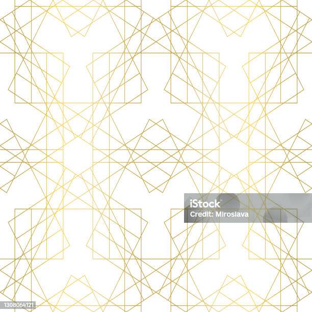 Home Pattern Gold Line Elegant Geometric Seamless Vector Pattern Gold Line Shapes On Offwhite ...