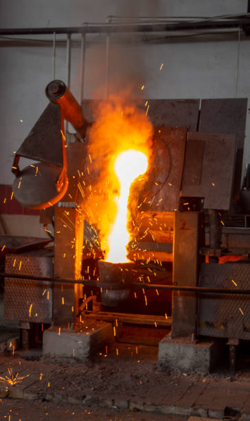 istock Mold, spilled, liquid, molten steel spark 1308068015