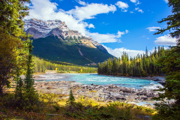 Melt glacial azure water of the River