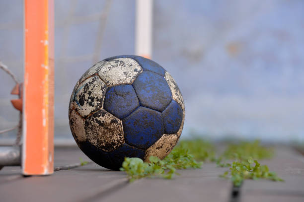 istock Handball ball on an old floor 1308069787