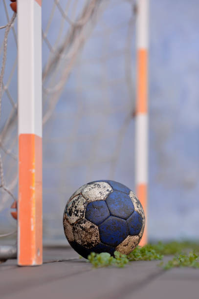 istock Handball ball on an old floor 1308069791