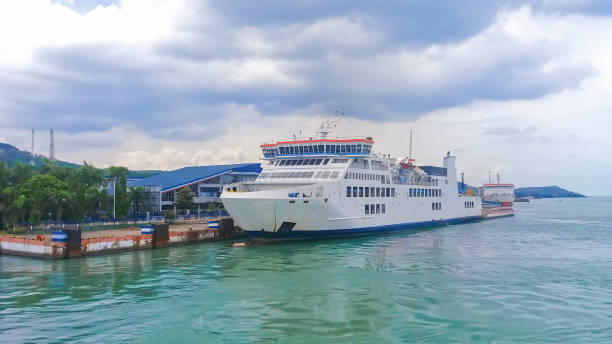 istock The ferry was docked at the pier 1308073492