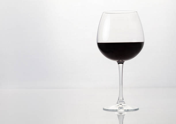 glass of ine isolated white background