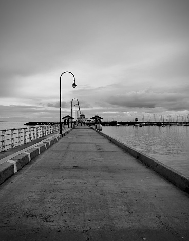 Moody skies over the St Kilda Pier and Marina