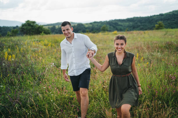 istock Love walk in blooming nature 1308081245