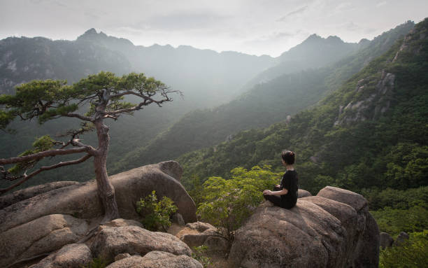istock Hiker Finding Solitude in Gaya Mountain, Korea 1308082219