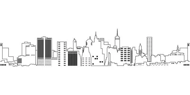 Vector illustration of City landscape, icon, vector illustration isolated on white background